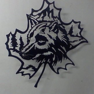 Canadian Maple Leaf with Wolf