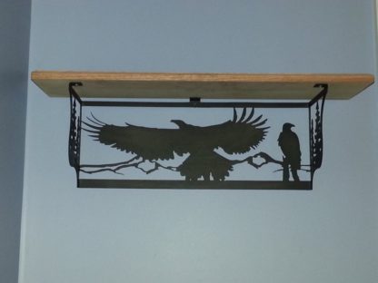 Oak and Metal Eagle Shelf