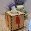 Tissue box cover with beautiful hand painted Cardinal - Image 2